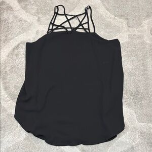 Express Black Backless Tank Top with Intricate Straps